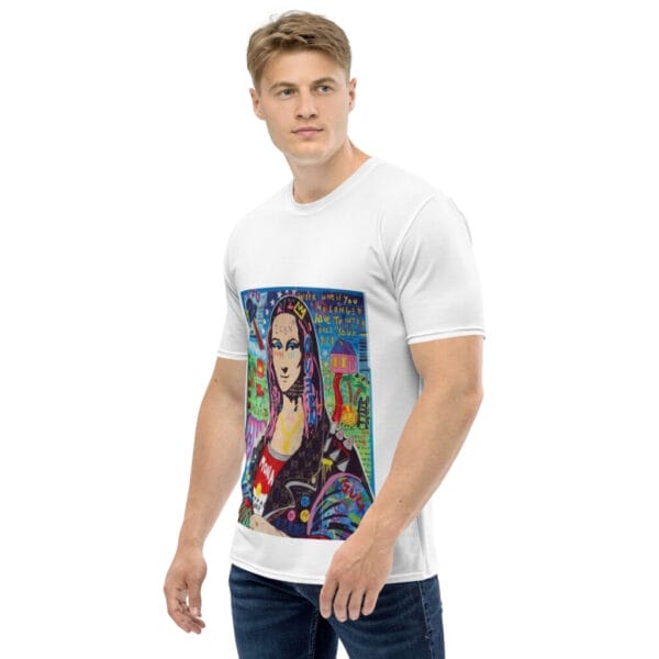 Mona Lisa Premium White Men's t-shirt - Image 2