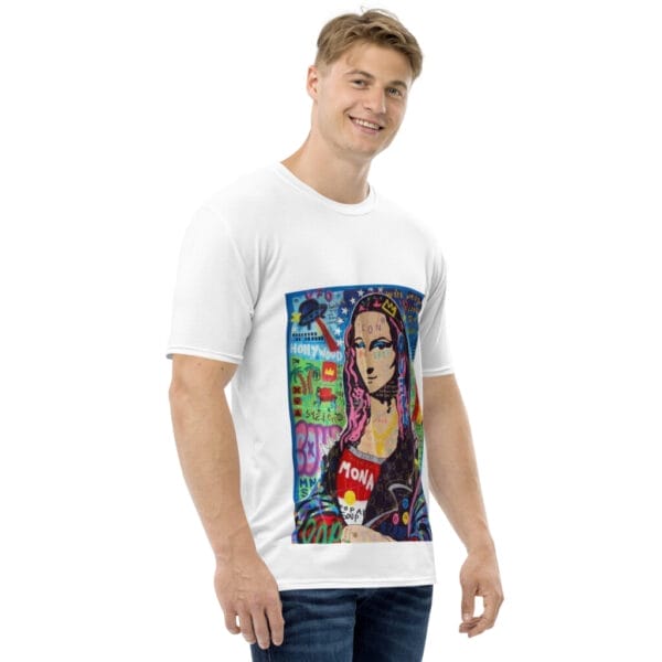 Mona Lisa Premium White Men's t-shirt - Image 3