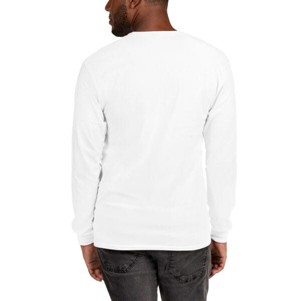 Skull Men’s White Long Sleeve Shirt - Image 2