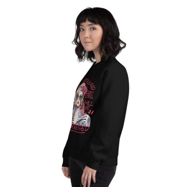 Impressed Premium Black Unisex Sweatshirt - Image 2