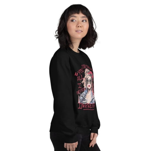 Impressed Premium Black Unisex Sweatshirt - Image 3