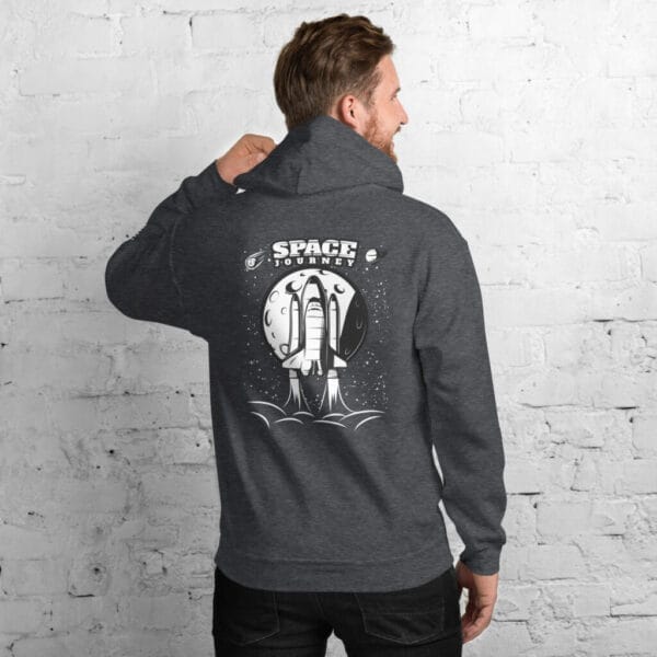 Space Journey Dark Gray Unisex Hoodie - Image 2