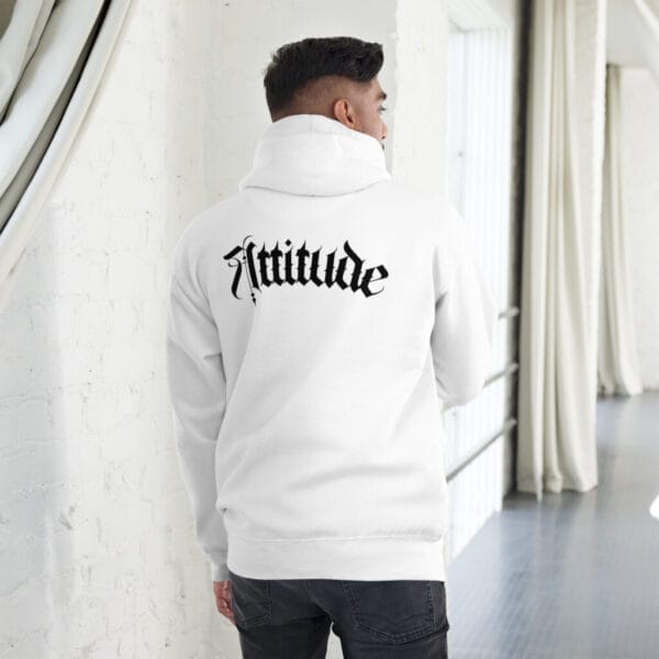 Attitude- Premium White Unisex Hoodie - Image 2