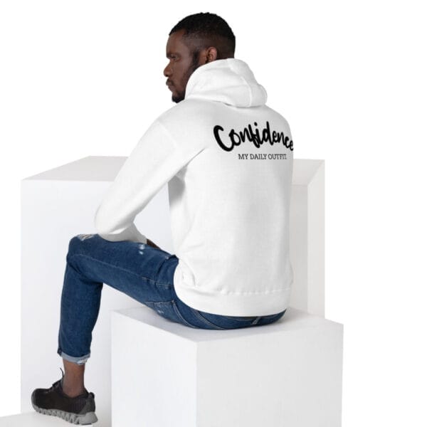 Confidence - Premium White Unisex Hoodie - Image 2