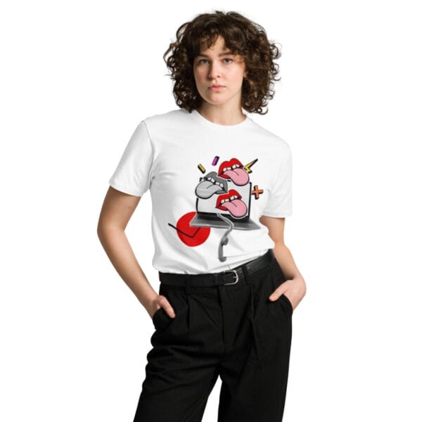 Pop Art White / Black Unisex premium t-shirt - Image 3