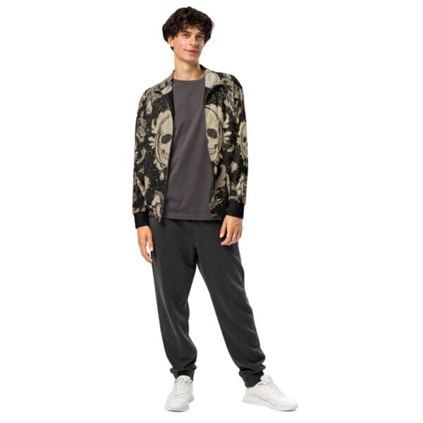 Crazy Skull Pattern Unisex track jacket - Image 2