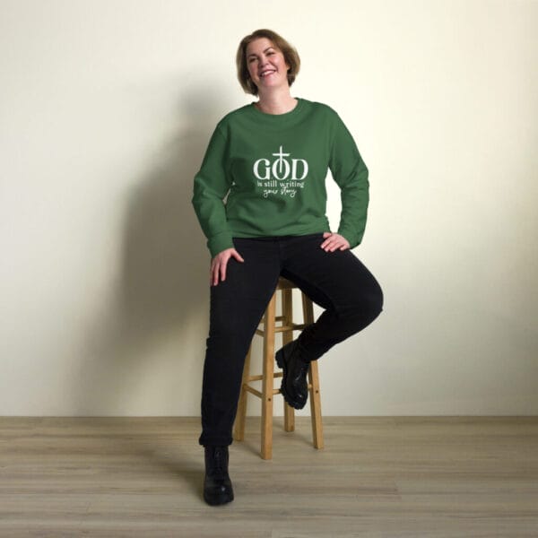 God is still writing... Unisex organic sweatshirt - Image 7