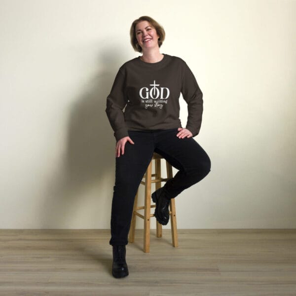 God is still writing... Unisex organic sweatshirt - Image 3