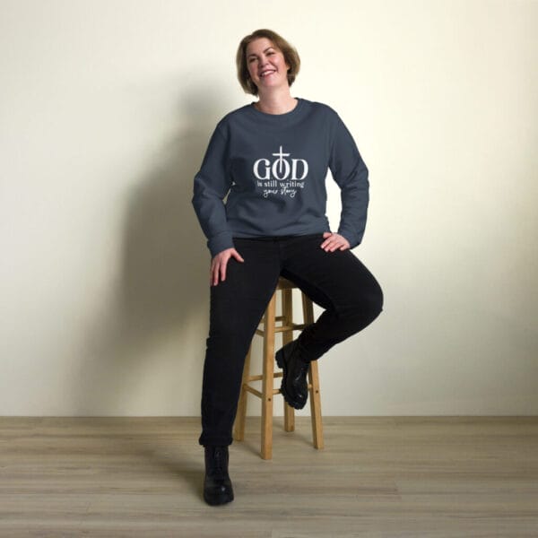 God is still writing... Unisex organic sweatshirt - Image 5